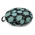 thumbnail image 1 of Floral Round Floor Cushion with Handle, Vintage Style Romantic Flowers Budding, Decorative Pillow for Living Room & Dorms, 18" Round, Charcoal Grey Pale Teal, by Ambesonne, 1 of 4