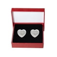 thumbnail image 2 of Arete Corazón liso Pulido Plateado Chapa de Oro 18K Horoz WH557, 2 of 4