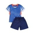 thumbnail image 4 of Haitryli Kids Boys Girls 2 Piece Basketball Football Jersey Athletic T-Shirts Tops with Sweat Shorts Royal Blue XS, 4 of 7