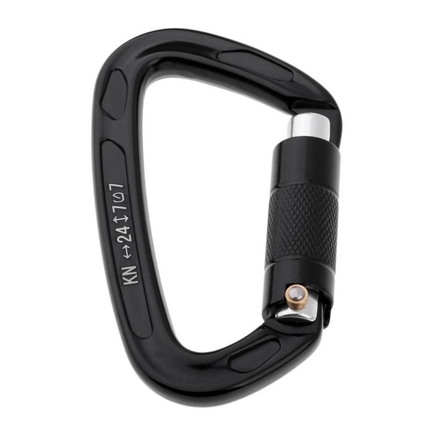 Mosquetón automático de la hamaca del mosquetón 24KN para escalar rappelling Negro Sharpla Mosquetón de escalada deportiva