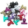 yueton 20pcs Mixed Color Metal Bulldog Clips, Utility Paper Clips, Hinge Clips for Home, Office Use