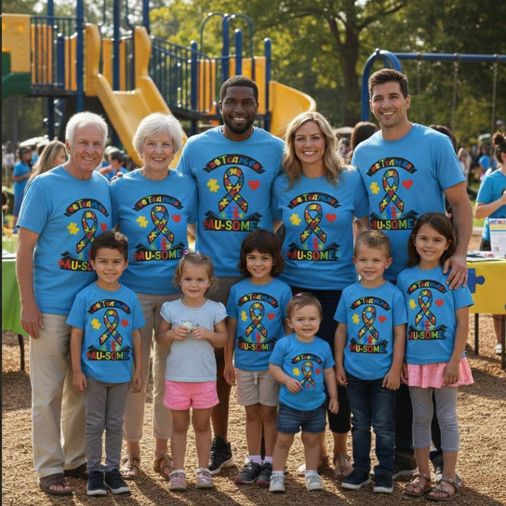 Autism Awareness Family Shirt, Autism Support T-Shirt for Boys Girls Kids, World Autism Awareness Day April, Team Shirt