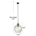 thumbnail image 2 of Creative Co-Op Oversized Geometric Glass Ceiling Light, Matte Black, 2 of 9