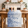 thumbnail image 2 of Table Runner 72 Inches Long for Kitchen Dining, Eucalyptus Leaves Dresser Scarf Farmhouse, Dining Table Decorations for Wedding/Parties, Navy Blue Summer Botanical Weeping 13 x 72 In, 2 of 8