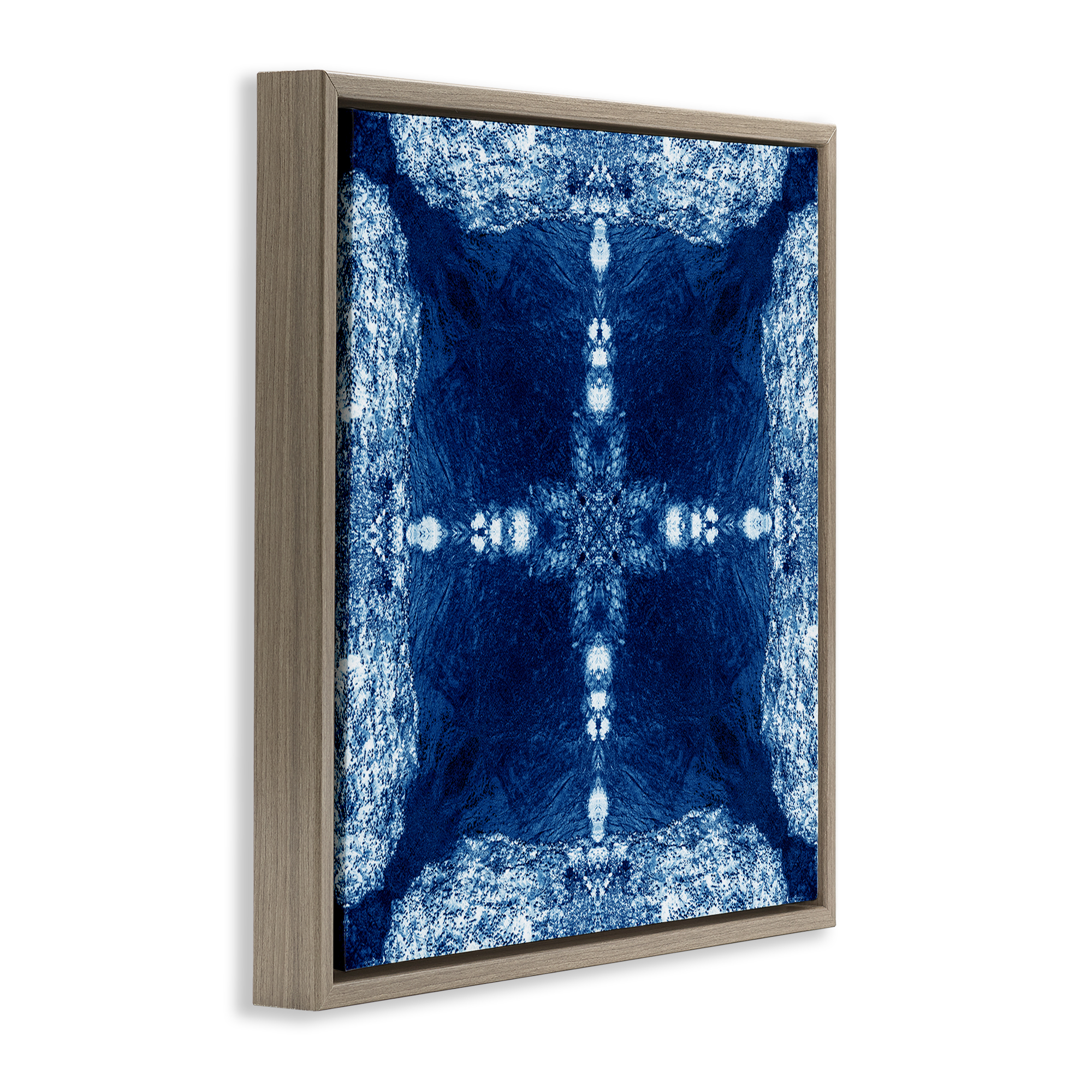 Stupell Industries Elegant Mosaic Style Pattern Abstract Painting Brown Floater Framed Canvas Art Print Wall Art, 25 x 25