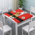 thumbnail image 3 of Red Christmas Santa Costume Pattern Square Fitted Tablecloth with Elastic Edge,Square Table Cover,Washable Elastic Table Cover for Home Kitchen Party Decor 34"x34", 3 of 6