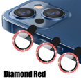 thumbnail image 1 of Para IPhone 13 14 11 Pro Max Diamond Metal Protector de cámara para IPhone 12 13 Mini Protector de cámara 3 unids/set vidrio de protección de lente Dengxun unisex, 1 of 2