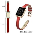 thumbnail image 6 of ALMNVO Slim Soft Genuine Leather Strap for Apple Watch Bands 40mm 41mm 38mm 44mm 45mm 42mm 49mm Women Men, Fashion Narrow Thin Calfskin Replacement Wristbands for iWatch Series Ultra 8 7 SE 6 5 4 3 2, 6 of 10