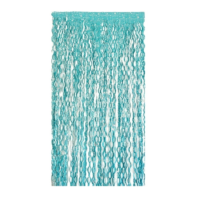 Green Tinsel Curtain Party Backdrop 79 Inches Length With S Shape Tassel For Birthday Wedding Stage Decor 78.74 Inches Length 0.15 Lb Weight