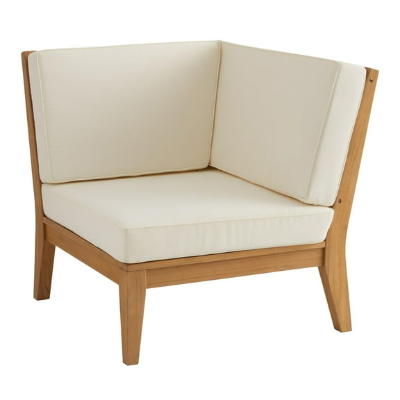 Linon Stonehill Outdoor Corner Chair, Natural/Antique White