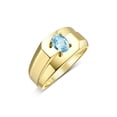 thumbnail image 4 of RYLOS Men's Rings 14K Yellow Gold Ring Classic Solitaire 7X5MM Oval Shape Gemstone Designer Band Blue Topaz December Birthstone Rings For Men Size 9, 4 of 5