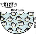 thumbnail image 2 of Cute Penguin Half Round Door Mat, Blue Dot Non-Slip Half Circle Area Rug Doormat Absorbent Washable for Indoor Outdoor Kitchen Bedroom Home Decor 24"x36", 2 of 7