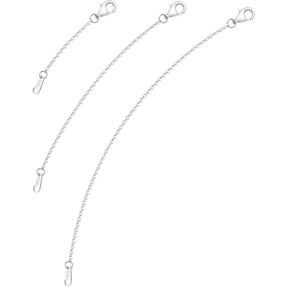 Extensor de collar de plata de ley 925 Extensores de cadena de collar de plata de ley para collares 2 4 6 pulgadas