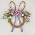 thumbnail image 4 of ERTZAE Easter Bunny Wreath with Flowers and Decorative Eggs,Plastic Vine Circle Hanging Ornament for Easter,Bunny Silhouette Wreath,Artificial Flower Egg Accents,Weather-Resistant for Indoor/Outdoor, 4 of 6
