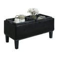 thumbnail image 2 of Convenience Concepts Designs4Comfort Brentwood Storage Ottoman with Reversible Trays, Black Faux Leather, 2 of 10