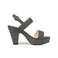 thumbnail image 3 of BLISSFUL STEP Mother's Day Women's Platform Heels Chunky Heel Slingback Open Toe Sandals Grey 9, 3 of 7