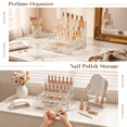 thumbnail image 5 of KQJS Makeup Organizer for Vanity with Drawer, 3-Tier Perfume & Skincare Display Stand, Countertop Storage for Nail Polish, Spices, Figures & Beauty Essentials, Clear, 5 of 11