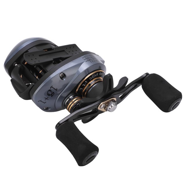 Carretes Baitcasting, 18 + 1BB Frenos Duales 7.2: 1 Relación De Engranajes Carretes Baitcaster De Metal De Alta Velocidad Para Agua Salada Y Agua Dulce ANGGREK Mano izquierda
