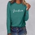 thumbnail image 2 of IWRICH Grandma Shirt Heart Shirts Grandmother Long Sleeve T Shirts Casual Graphic Tees Tops Green L, 2 of 4