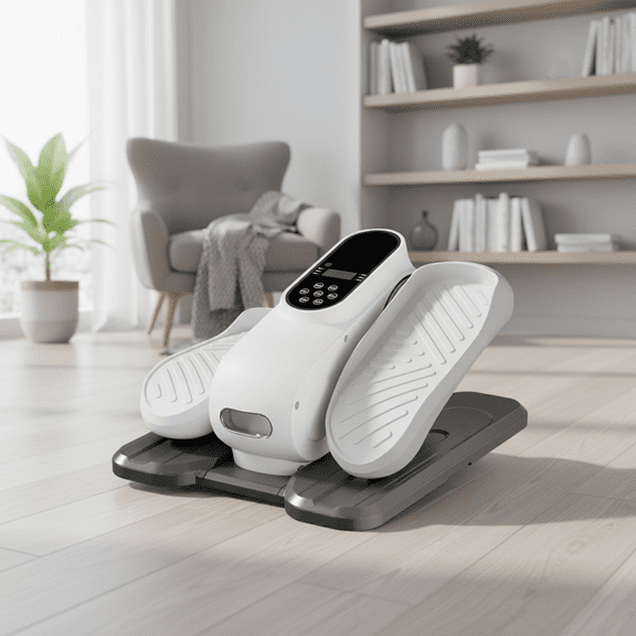 Under Desk Elliptical Leg Exerciser - 12 Speed Levels with LED Display & Remote, 25KG Load Capacity, Suitable for All Ages