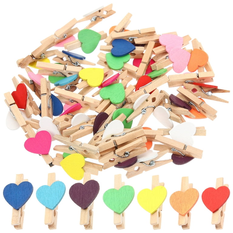 100pcs Mini Wood Clothespins Photo Picture Clips Decorative Clothes Pin for  Crafts