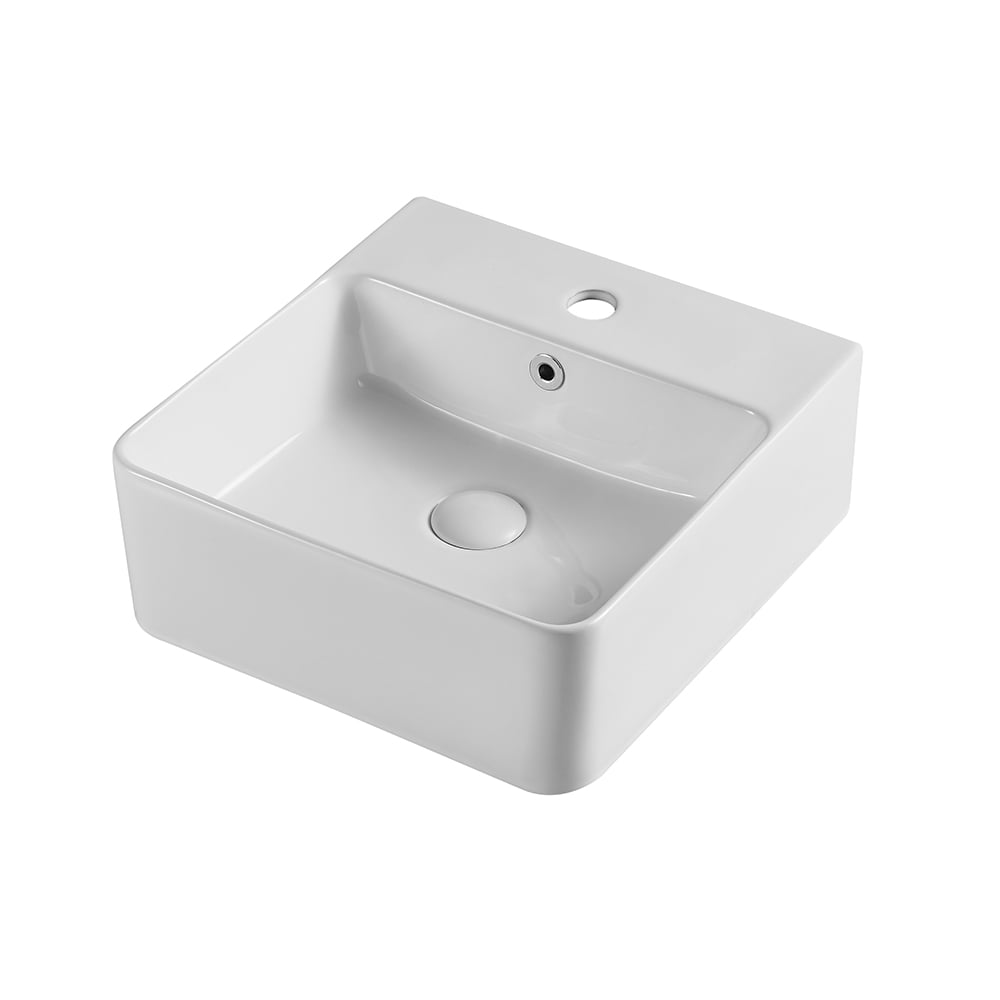 Kepooman Ceramic Rectangular Vessel Sink, Above Counter Bathroom Vanity Sink, Bathroom Sink Art Basin (Faucet No Included ) Kepooman Ceramic Rectangular Vessel Sink, Above Counter Bathroom Vanity Sink, Bathroom Sink Art Basin (Faucet No Included )