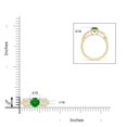 thumbnail image 5 of ANGARA Lab Grown Nature Inspired Round Emerald Leaf Shank Ring for Women in 14K Yellow Gold (Size-6mm) | May Birthstone, Birthday, Anniversary, Jewelry Gift for Women | Lab-Grown Emerald Ring, 5 of 8