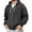 01# Black, variant on Men's Waffle Knit Full Zip Up Hooded Sweatshirt Casual Solid Color Long Sleeve Pullover Hoodie with Zipper Brown 3XL