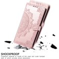 thumbnail image 5 of for Google Pixel 5A 5G Wallet Phone Case,Mandala Embossing PU Leather Phone Case with Credit Card Holder & Hand Strap Kickstand Flip Folio Closure Cover for Google Pixel 5A 5G MTL Rose Gold, 5 of 16