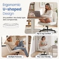 thumbnail image 6 of CELTOSS Criss Cross Home Office Chair, Teddy Fabric Armless Swivel Task Computer Chair with Wheels, White, 6 of 14