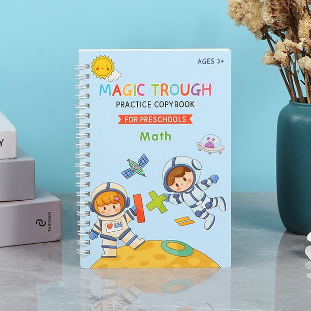 Papelería, cuaderno de práctica de caligrafía inglesa, cuaderno de práctica de caligrafía para niños, libro de entrenamiento introductorio de control de pluma, cálculo matemático, pintura, pegatinas p
