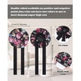 thumbnail image 3 of Satin Bonnet for Sleeping, Double Layer Hair Bonnet with Elastic Tie Band, Soft Night Cap for Curly and Straight Hair(Black(Flower)), 3 of 13