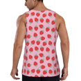 thumbnail image 3 of Fotbe Hand Drawn Strawberry Pattern Men's Quick Dry Workout Tank Top Gym Muscle Tee Fitness Bodybuilding Sleeveless T Shirt Breathable Workout Shirt-, 3 of 9