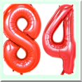 thumbnail image 2 of Ballons Numériques Jumbo Rouges - Kit de Décoration pour 84e Anniversaire pour Femmes Ou Hommes - Fournitures de Fête à l'Hélium 40 Pouces - Grand Thème Quatre-Vingts, 2 of 5