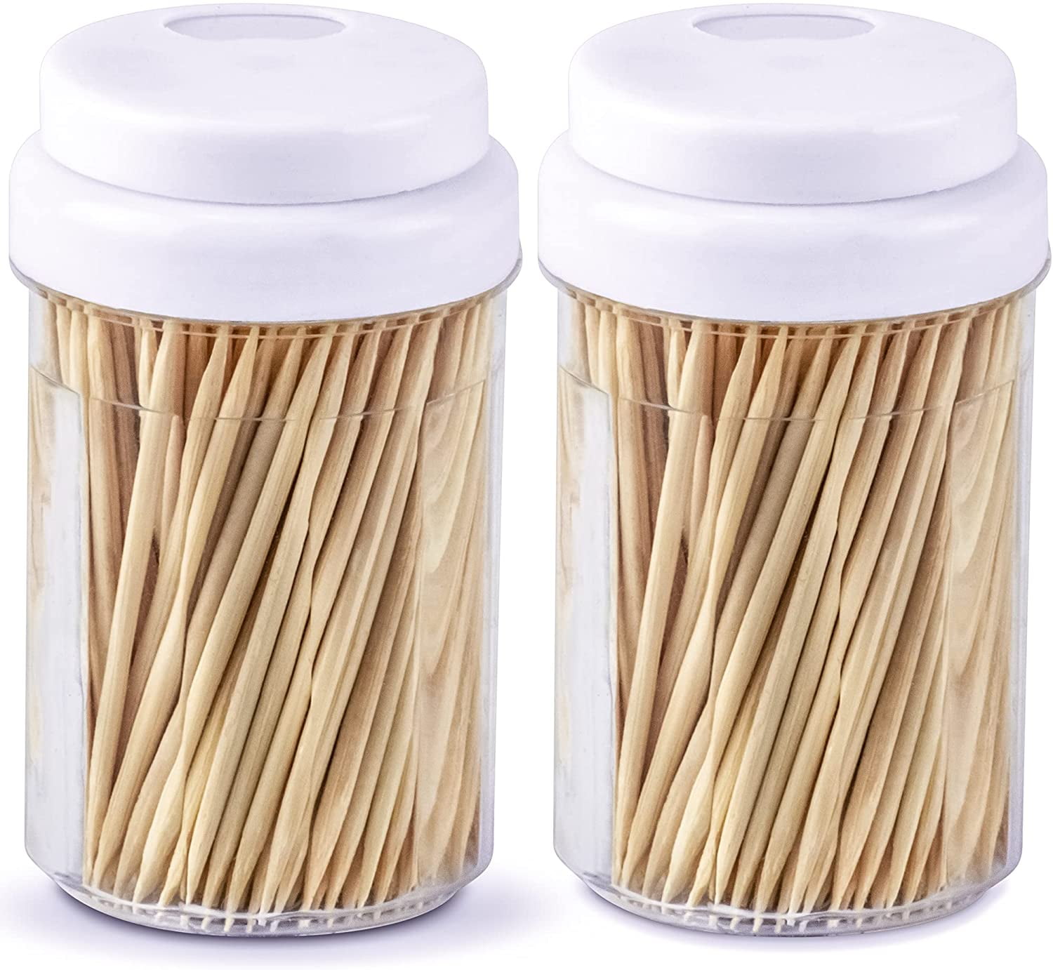 DecorRack 2 Toothpick Dispensers with 600 Natural Wood Toothpicks