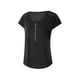 thumbnail image 3 of VISgogo, camiseta informal de manga corta para mujer, camisetas ajustadas de cuello redondo con cremallera y costuras de encaje de Color sólido a la moda VISgogo  moda, 3 of 9