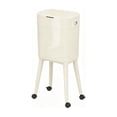 thumbnail image 2 of Modern High-Legged Trash Can with Wheels, Removable Inner Bucket, Press-to-Open Lid, Rolling Tall Kitchen Office Living Room Garbage Bin with Legs (1PC, White), 2 of 8