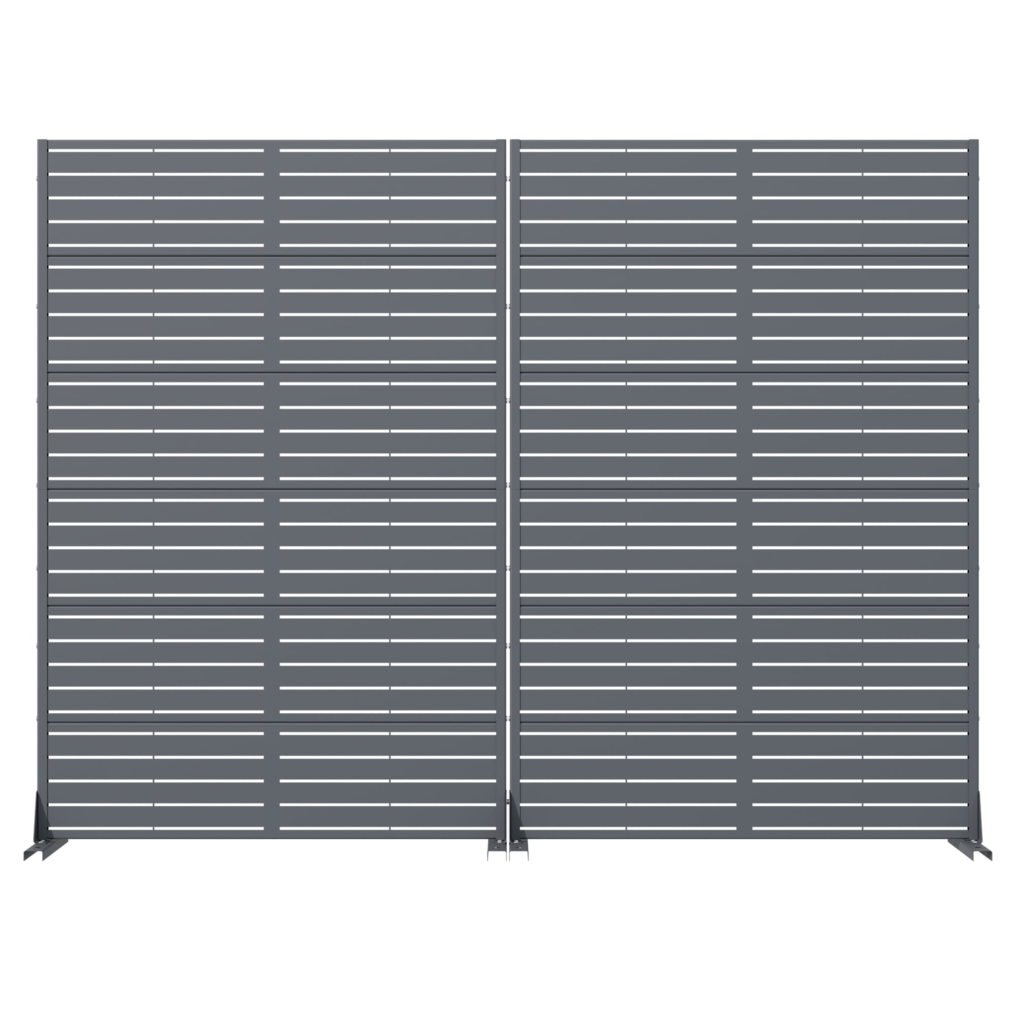 Metal Privacy Metal Screen Fence Panel Set of 2