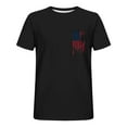thumbnail image 4 of T-Shirts for Men Short Sleeve Round-Neck Independence Day Print Casual Shirts Black XXXL, 4 of 5