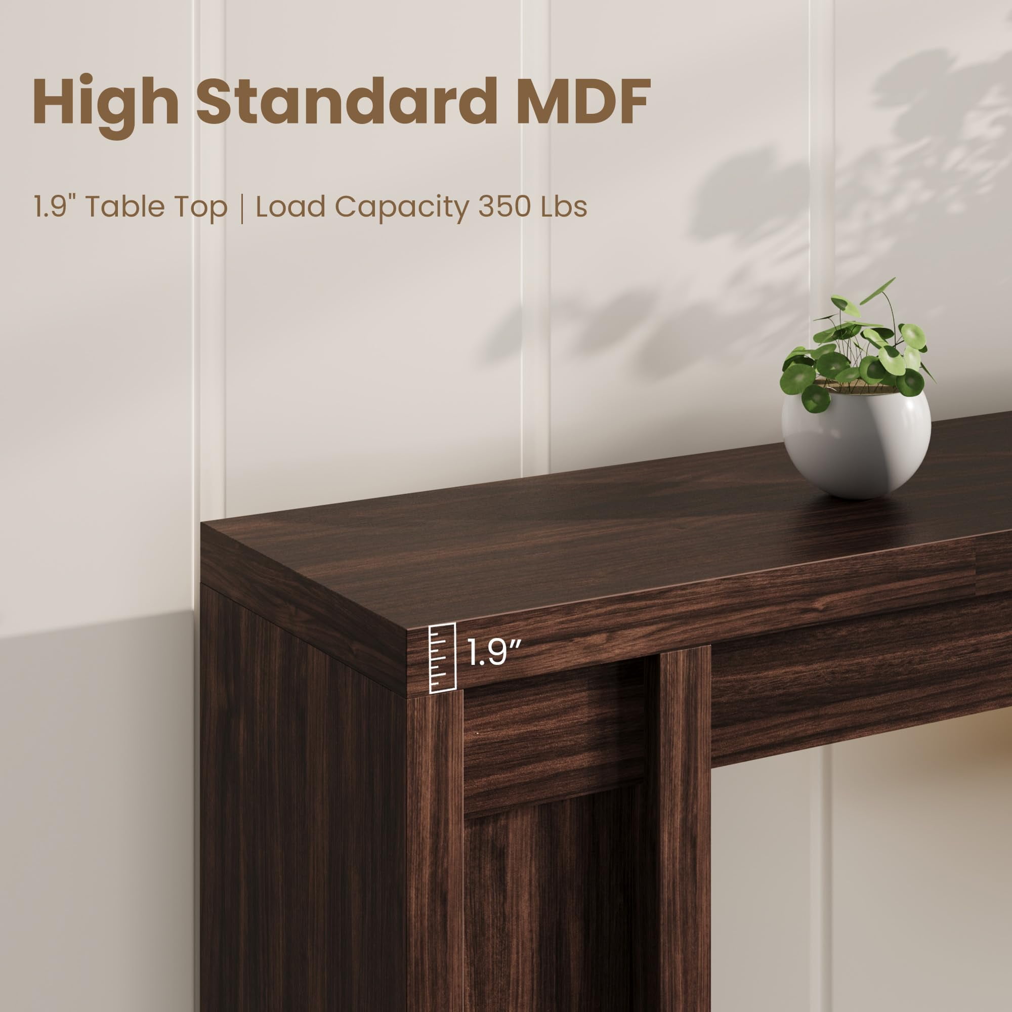Soonbuy 70" Extra-Long Wood Console Table, Rustic Farmhouse Sofa Table for Behind Couch, Sturdy Versatile Display Entryway Table for Foyer Hallway Living Room
