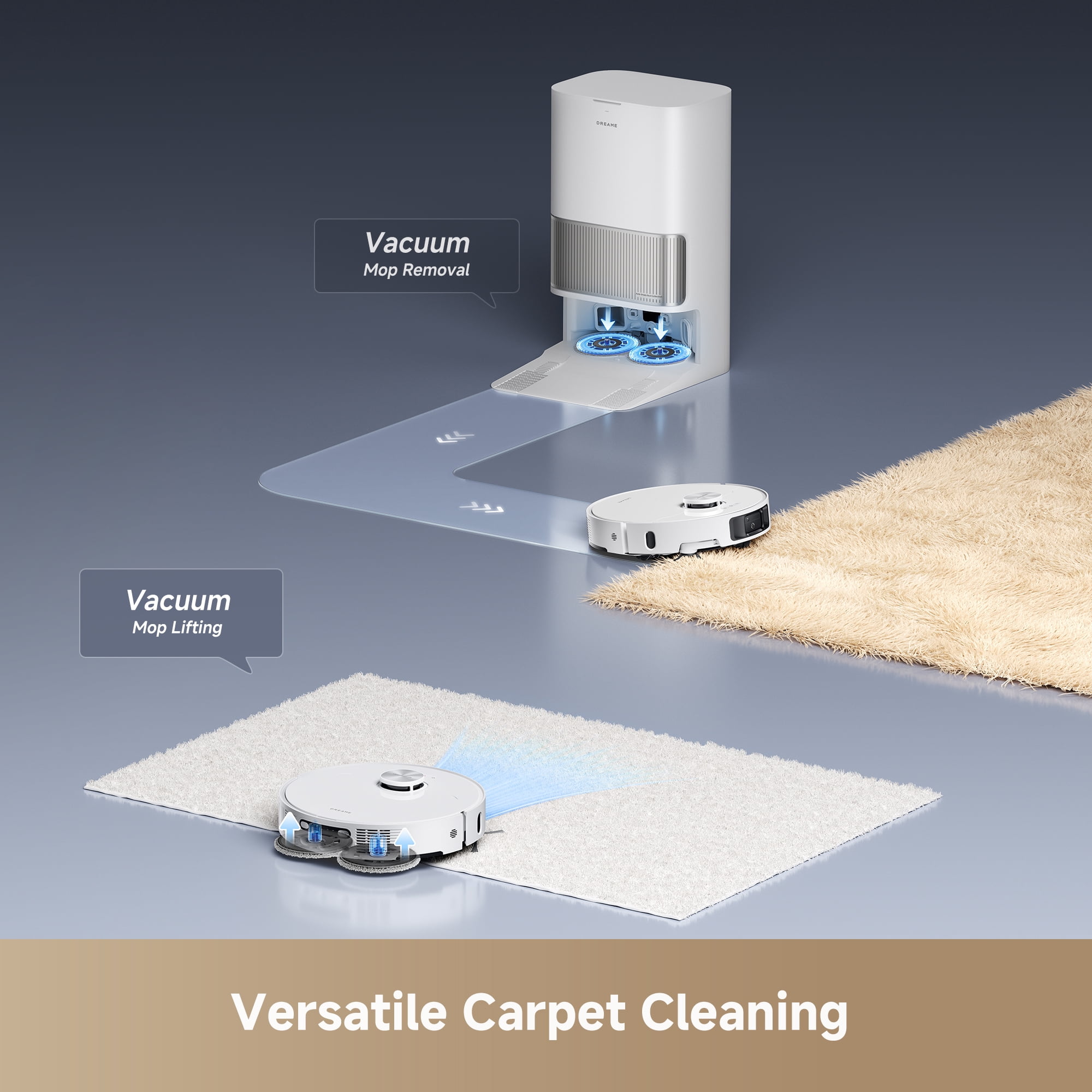 DREAME L40s Ultra Robot Vacuum and Mop, 19000Pa Suction, 100Days Auto-Empty, Mop Self-Cleaning and Drying ,Extend Mops and Side Brush,Smart Obstacle Avoidance, Voice & APP Control, White