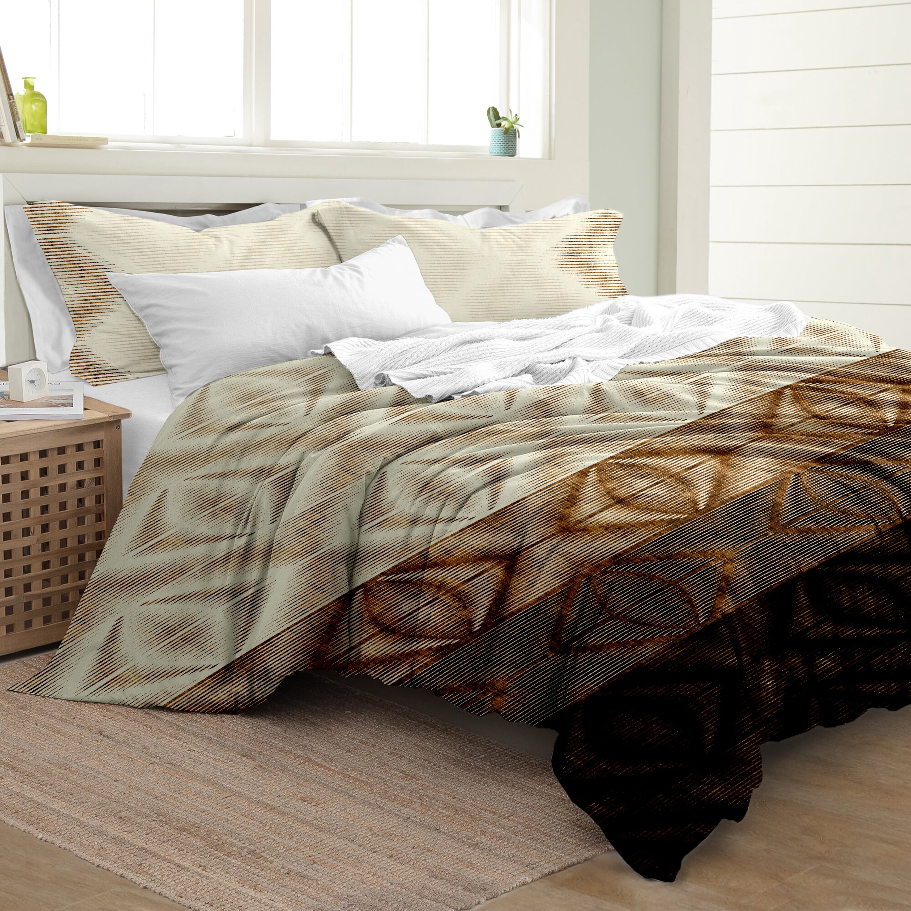 Delara Organic Cotton Duvet Sets 300 Thread Count, 3 Piece Duvet Cover with 2 Shams, Queen