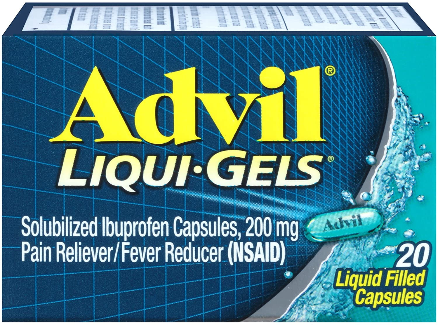 Advil Liqui-Gels Pain Reliever and Fever Reducer 200 mg Capsules, 20 Ea, 2 Pack