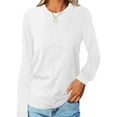 thumbnail image 1 of LUXUR T-shirt Femme Manches Longues Col Rond Tunique Ample Blouse Couleur Unie Chandail Blanc TG, 1 of 5