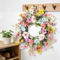 thumbnail image 2 of Yhmxh Spring Summer Wreaths for Front Door, Artificial Flower Door Wreaths, Artifical Floral Flowers Wreath with Hydrangea, Rose, Large Wreaths for Spring Summer Outdoor Home Decor, 2 of 6