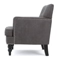 thumbnail image 4 of GDF Studio Aurelia Contemporary Tufted Club Chair with Nailhead Trim, Slate Microfiber and Dark Brown, 4 of 11