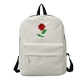 thumbnail image 2 of Mochilas para Mujer de lona bordada para estudiantes unisex (rosas blancas) Tmvgtek Para estrenar, 2 of 6