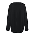 thumbnail image 4 of Work Blouses for Women Women's T Shirt Tee Button Soild Color Long Sleeve Daily Weekend Fashion Basic V-Neck Top, 4 of 5