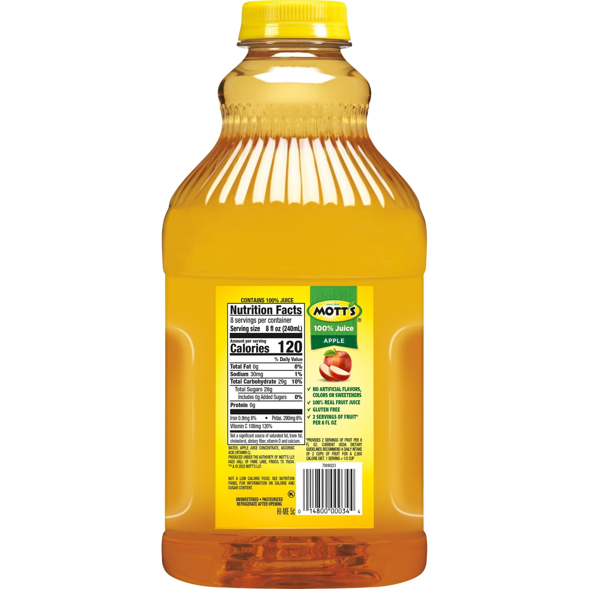 Mott's 100% Juice Original Apple Juice, 64 Fluid Ounce, (Pack of 6)