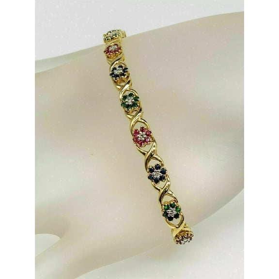 Bluebelljewels 8 Ct Round Cut Lab Created Ruby Gorgeous Tennis Bracelet 14k Yellow Gold Plated